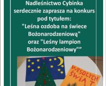 Konkursu pt. "Leśna ozdoba na świece Bożonarodzeniową" oraz "Leśny lampion Bożonarodzeniowy".